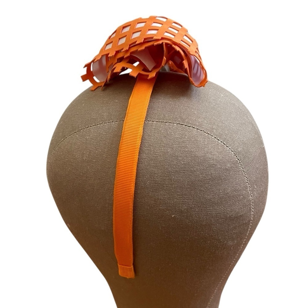 4/$25 Orange Gingham Bow Headband - Picture 6 of 7